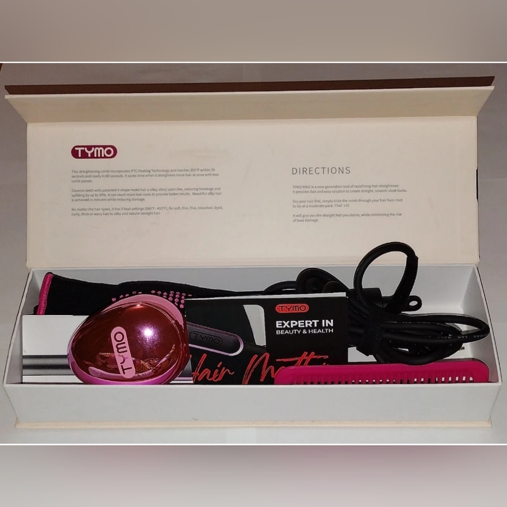 TYMO Pink Hair Straightening Comb - Picture 5 of 10